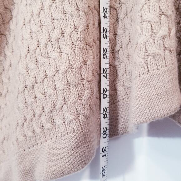 Trina Turk Cable Knit 100% Merino Wool Poncho Sweater Cardigan - Picture 6 of 11